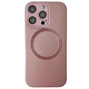 For iPhone 16 Pro Max Metallic Paint CD Texture MagSafe TPU Phone Case(Pink)