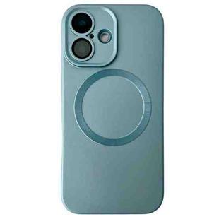 For iPhone 16 Plus Metallic Paint CD Texture MagSafe TPU Phone Case(Sierra Blue)