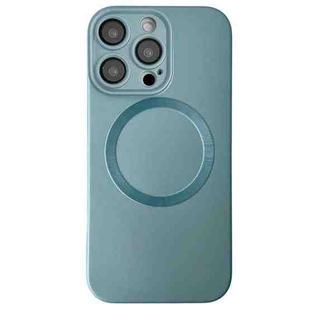 For iPhone 15 Pro Max Metallic Paint CD Texture MagSafe TPU Phone Case(Sierra Blue)