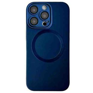 For iPhone 15 Pro Max Metallic Paint CD Texture MagSafe TPU Phone Case(Dark Blue)