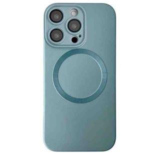 For iPhone 15 Pro Metallic Paint CD Texture MagSafe TPU Phone Case(Sierra Blue)