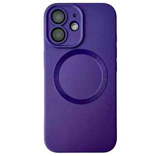 For iPhone 12 Metallic Paint CD Texture MagSafe TPU Phone Case(Dark Purple)