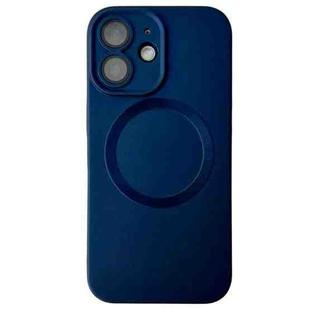 For iPhone 12 Metallic Paint CD Texture MagSafe TPU Phone Case(Dark Blue)