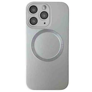 For iPhone 11 Pro Max Metallic Paint CD Texture MagSafe TPU Phone Case(Silver)