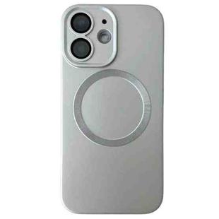 For iPhone 11 Metallic Paint CD Texture MagSafe TPU Phone Case(Silver)