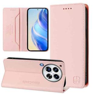 For Tecno Camon 30 Premier 5G RC01 Dual-Folded Magnetic Suction RFID Leather Phone Case(Pink)