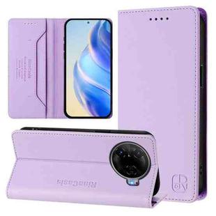 For Tecno Camon 30 Pro 5G RC01 Dual-Folded Magnetic Suction RFID Leather Phone Case(Light Purple)