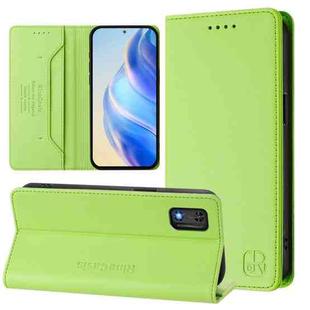 For Tecno Pop 6C / itel A18 RC01 Dual-Folded Magnetic Suction RFID Leather Phone Case(Grass Green)