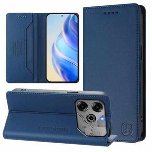 For Tecno Pova 6 5G / 6 Pro 5G RC01 Dual-Folded Magnetic Suction RFID Leather Phone Case(Dark Blue)