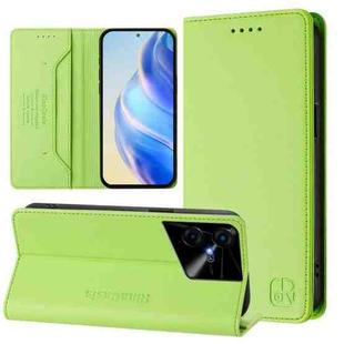 For Tecno Pova Neo 3 RC01 Dual-Folded Magnetic Suction RFID Leather Phone Case(Grass Green)