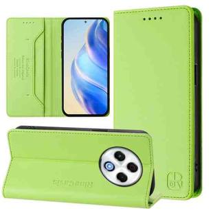 For Tecno Spark 30 4G RC01 Dual-Folded Magnetic Suction RFID Leather Phone Case(Grass Green)