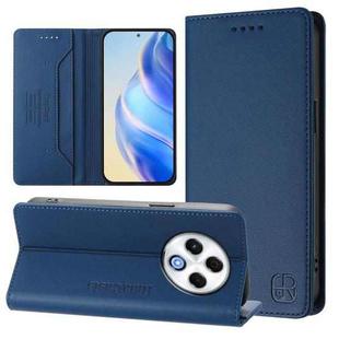 For Tecno Spark 30 4G RC01 Dual-Folded Magnetic Suction RFID Leather Phone Case(Dark Blue)