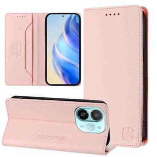 For Tecno Spark 30C 5G / Pop 9 5G RC01 Dual-Folded Magnetic Suction RFID Leather Phone Case(Pink)