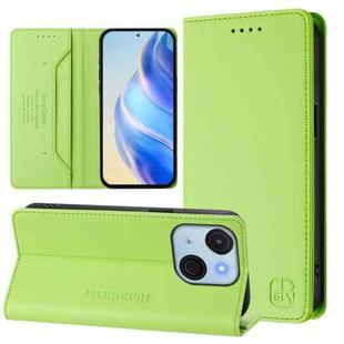 For itel A50C RC01 Dual-Folded Magnetic Suction RFID Leather Phone Case(Grass Green)