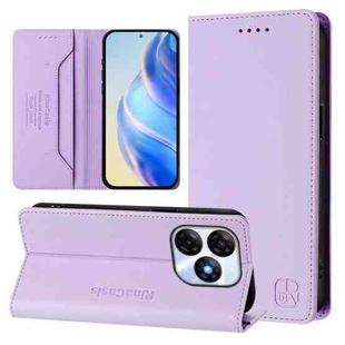 For itel P55 4G / Infinix Smart 8 RC01 Dual-Folded Magnetic Suction RFID Leather Phone Case(Light Purple)