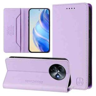 For itel S24 RC01 Dual-Folded Magnetic Suction RFID Leather Phone Case(Light Purple)