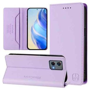 For Motorola Moto G 5G 2023 RC01 Dual-Folded Magnetic Suction RFID Leather Phone Case(Light Purple)