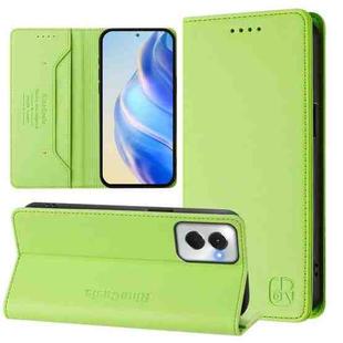 For Motorola Moto G Power 5G 2024 RC01 Dual-Folded Magnetic Suction RFID Leather Phone Case(Grass Green)