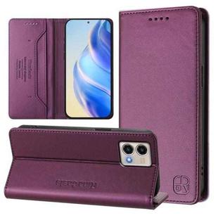 For Motorola Moto G Stylus 5G 2023 RC01 Dual-Folded Magnetic Suction RFID Leather Phone Case(Violet)