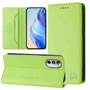 For Motorola Moto G52 4G / G82 5G / G71s 5G RC01 Dual-Folded Magnetic Suction RFID Leather Phone Case(Grass Green)