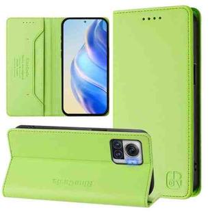 For Motorola Moto X30 Pro / Edge 30 Ultra RC01 Dual-Folded Magnetic Suction RFID Leather Phone Case(Grass Green)