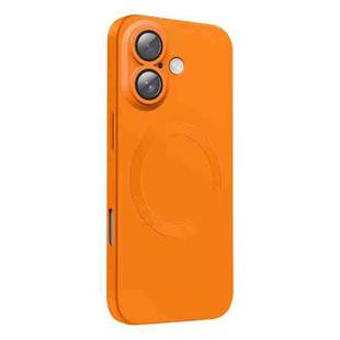 For iPhone 16 CD Texture MagSafe Liquid Silicone Phone Case(Orange)