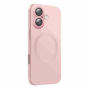 For iPhone 16 CD Texture MagSafe Liquid Silicone Phone Case(Light Pink)