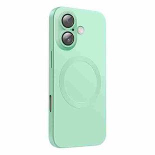 For iPhone 16 CD Texture MagSafe Liquid Silicone Phone Case(Mint Green)