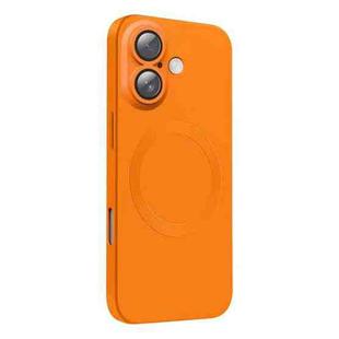 For iPhone 16 Plus CD Texture MagSafe Liquid Silicone Phone Case(Orange)