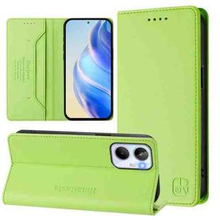 For Realme 10 4G Global RC01 Dual-Folded Magnetic Suction RFID Leather Phone Case(Grass Green)