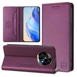 For Realme 13 Pro / 13 Pro+ 5G RC01 Dual-Folded Magnetic Suction RFID Leather Phone Case(Violet)