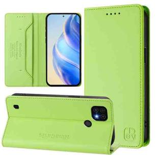 For Realme C20 / C11 2021 / C21 RC01 Dual-Folded Magnetic Suction RFID Leather Phone Case(Grass Green)