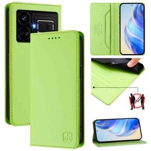 For Realme GT5 5G / GT5 5G 240W RC01 Dual-Folded Magnetic Suction RFID Leather Phone Case(Grass Green)