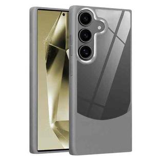 For Samsung Galaxy S24 FE 5G Litchi Texture TPU Hybrid Acrylic Phone Case(Grey)