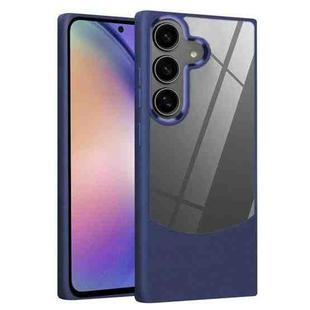 For Samsung Galaxy A05s Litchi Texture TPU Hybrid Acrylic Phone Case(Blue)