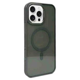 For iPhone 16 Pro Metal Lens Frame MagSafe Phone Case(Dark Grey)