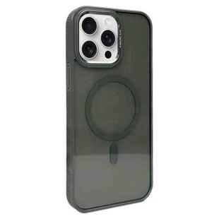 For iPhone 15 Pro Max Metal Lens Frame MagSafe Phone Case(Dark Grey)