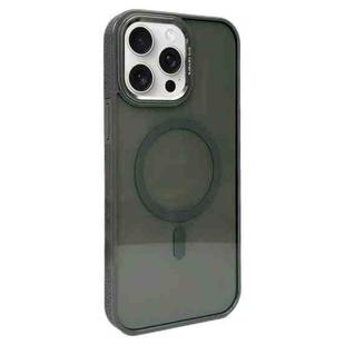 For iPhone 15 Pro Metal Lens Frame MagSafe Phone Case(Dark Grey)