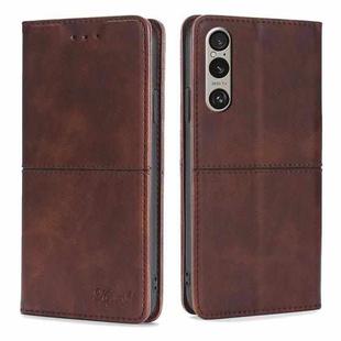 For Sony Xperia 1 VI Cow Texture Magnetic Leather Phone Case(Dark Brown)