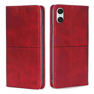 For Sony Xperia 10 VI Cow Texture Magnetic Leather Phone Case(Red)