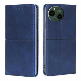 For Sharp Aquos R9 Cow Texture Magnetic Leather Phone Case(Blue)