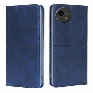 For Sharp Aquos Wish4 Cow Texture Magnetic Leather Phone Case(Blue)