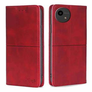 For Sharp Aquos Wish4 Cow Texture Magnetic Leather Phone Case(Red)