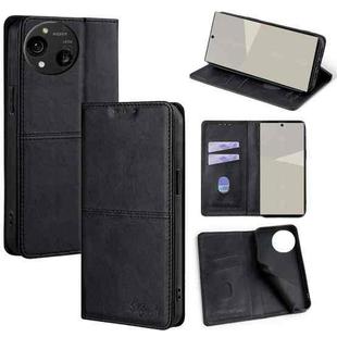 For Sharp Aquos R10 Cow Texture Magnetic Leather Phone Case(Black)