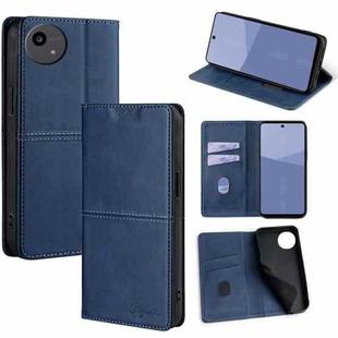 For Sharp Aqous wish5 Cow Texture Magnetic Leather Phone Case(Blue)