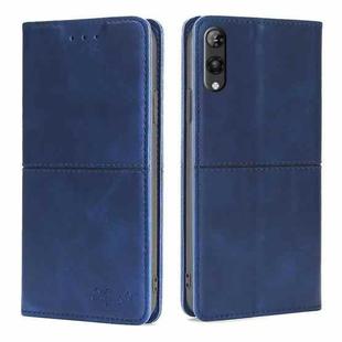 For Rakuten Hand 5G Cow Texture Magnetic Leather Phone Case(Blue)