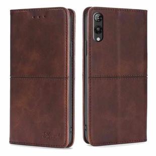 For Rakuten Hand 5G Cow Texture Magnetic Leather Phone Case(Dark Brown)