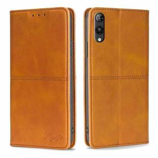 For Rakuten Hand 5G Cow Texture Magnetic Leather Phone Case(Light Brown)