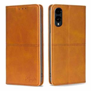 For Fujitsu Arrows We2 Cow Texture Magnetic Leather Phone Case(Light Brown)