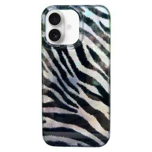 For iPhone 16 Double Layer IMD Pattern TPU Phone Case(Zebra Print)